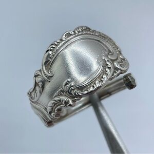 Vintage Stainless Steel Ornate Floral Scroll Boho Wrap Handcrafted Sz 9